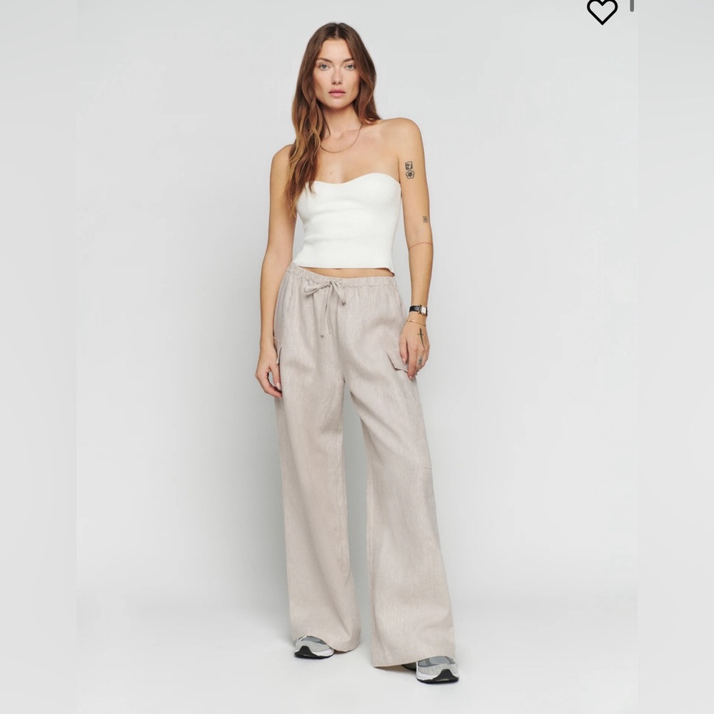 Reformation Ethan linen pants oatmeal size large
